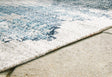 Close-up of texture and weave on Daddridge Blue Gray Ivory 5x7 Rug