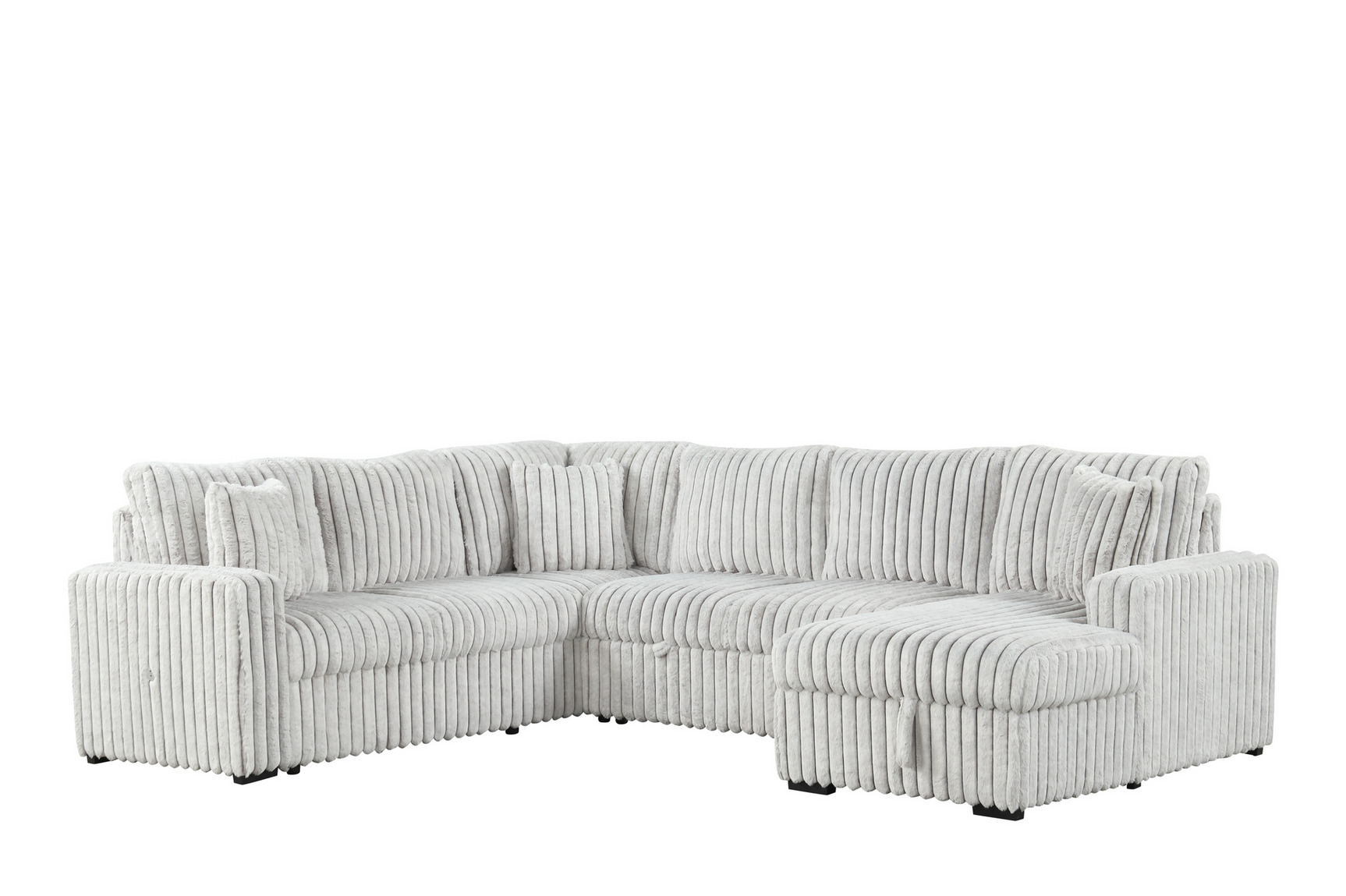 Raha II Grey Storage Sectional sectional sofa side view
