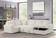 Raha II White Storage Sectional Sofa main view