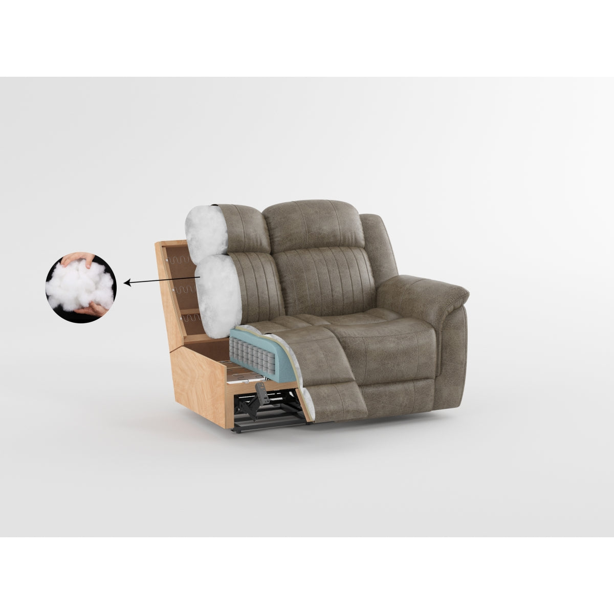 Homelegance Centeroak reclining sectional full room view