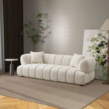 side view of Amina Cream Boucle Sofa furniture