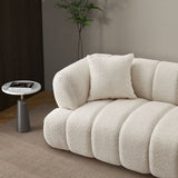 main view of Amina Cream Boucle Sofa furniture