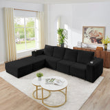 Main angle of Nuve Black Modular Sectional sofa