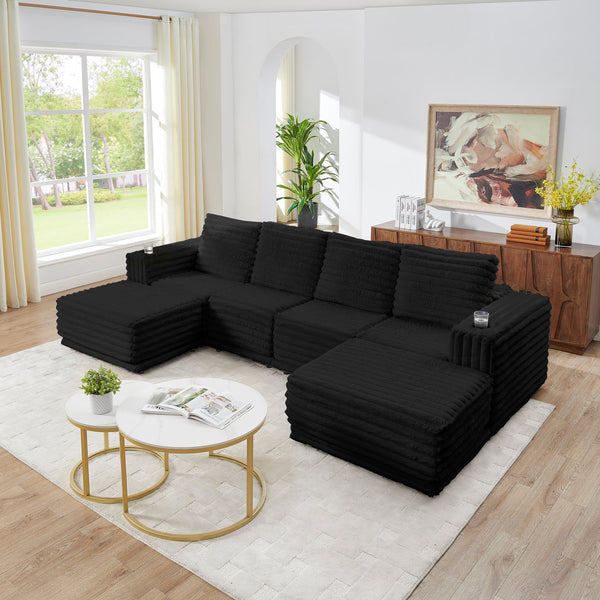Nuve Black Modular Sectional sofa main view