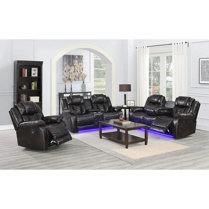 Lucky Charm Brown Power Reclining Sofa Set