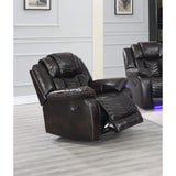Lucky Charm Brown Air Leather 3-Piece Reclining Sectional view 5