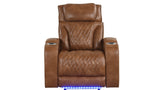 Sofa reading light and storage arms detail