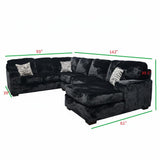 Austin Black Furby Sectional sofa room setting view