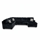 Austin Black Furby Sectional sofa side view