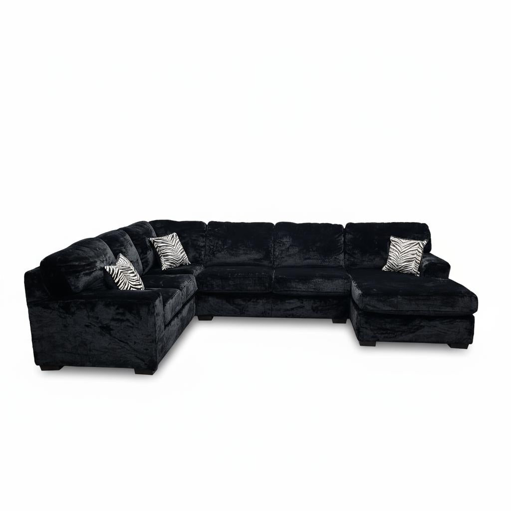 Austin Black Furby Sectional sofa side view
