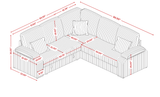 Another main angle of Neeha Gray Corduroy 3-Piece Sectional Sofa