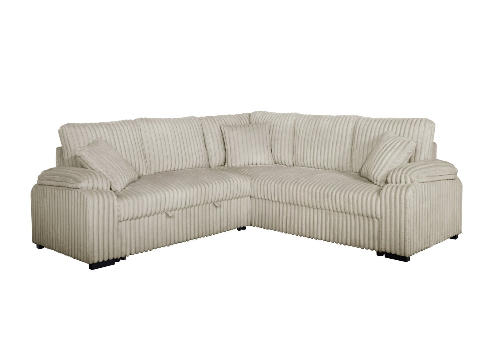Room view of Neeha Cream Corduroy Sectional Sofa
