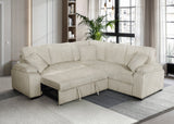 Neeha Cream Corduroy Sectional Sofa main view