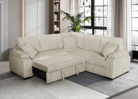 Neeha Cream Corduroy Sectional Sofa main view