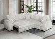 Neeha Gray Corduroy 3-Piece Sectional Sofa main view