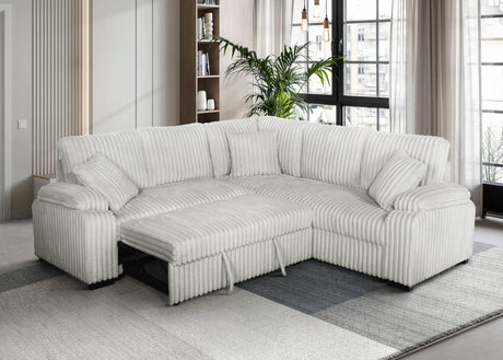 Neeha Gray Corduroy 3-Piece Sectional Sofa main view