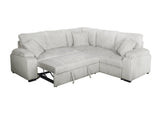 Room view of Neeha Gray Corduroy 3-Piece Sectional Sofa