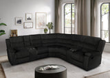 Calantha sectional sofa in black corduroy fabric, front angle