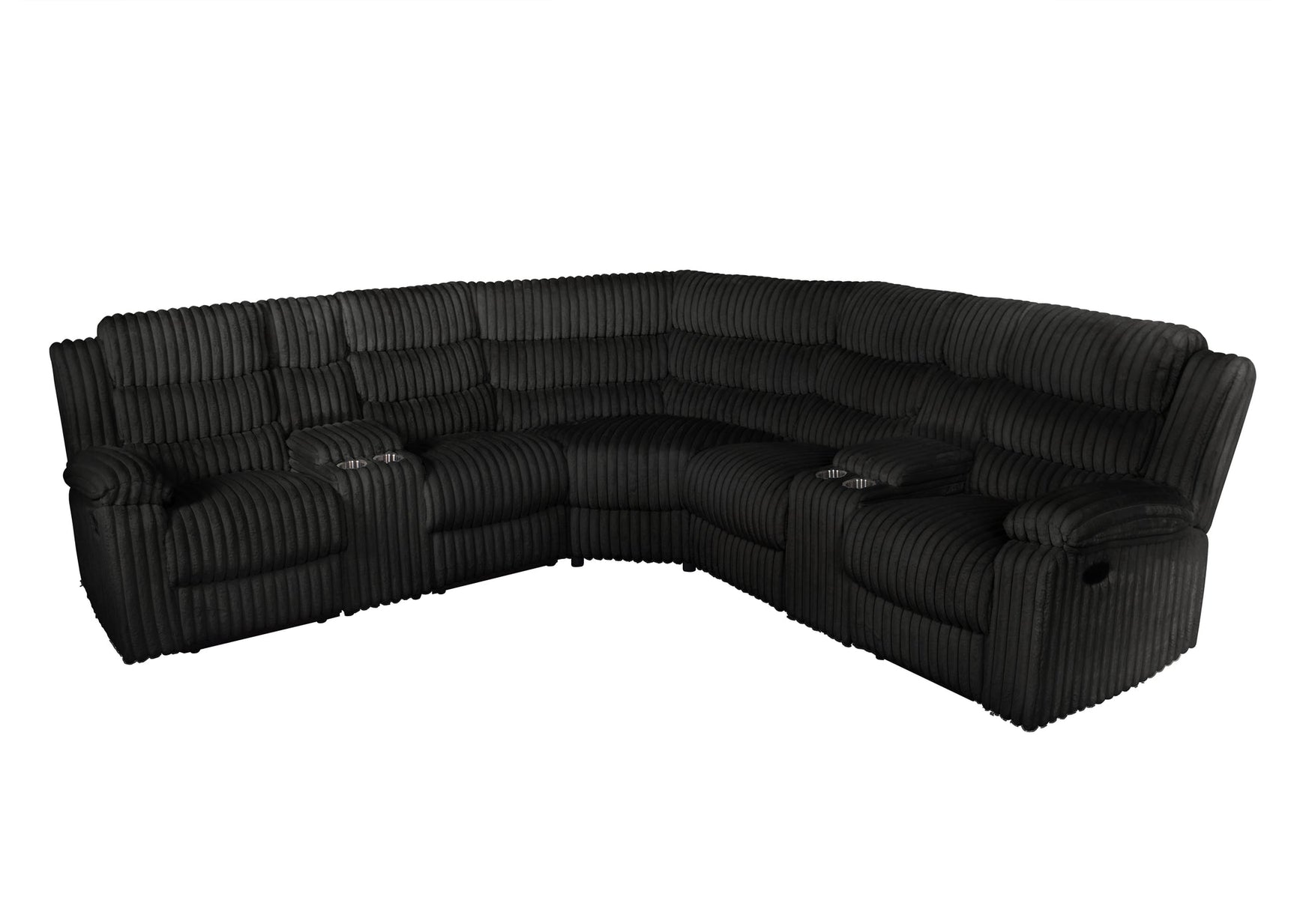 Sectional sofa showing reclining position with white background