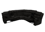 Open reclining function on the sectional sofa with white background