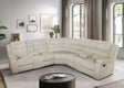 Calantha cream corduroy reclining sectional front angle