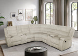 Calantha cream corduroy reclining sectional front angle
