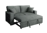 Front view of Bexley Gray loveseat