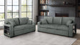 Front view of Bexley Gray sofa with pull-out bed