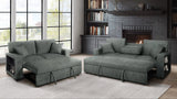 Side view of Bexley Gray sofa with pull-out bed