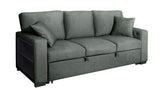 Close-up side view of Bexley Gray sofa