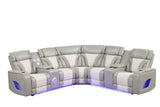 Robin sectional console with cupholders and storage open
