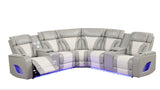 Robin Grey sectional right arm facing power recliner with storage console