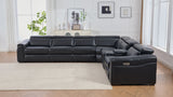 Side view of Divani power recliner with adjustable headrest