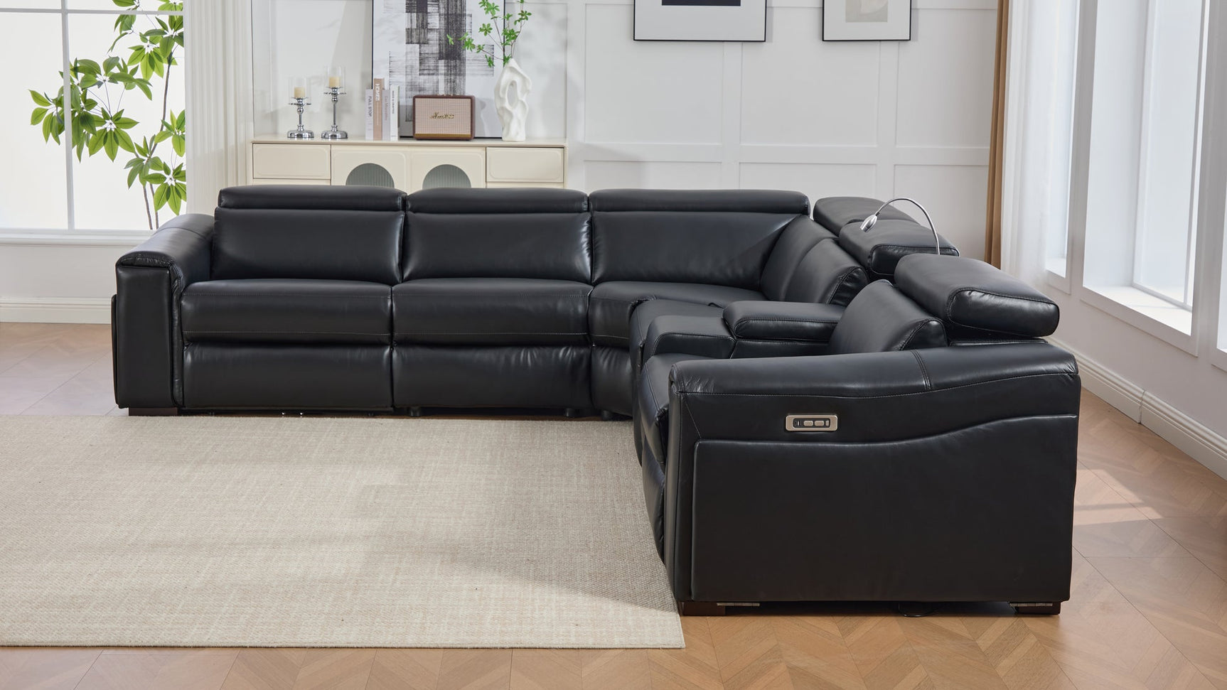 Full view of Divani 7-piece power reclining sectional sofa