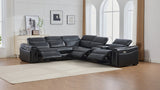 Hidden cup holder inside Divani sectional dual console