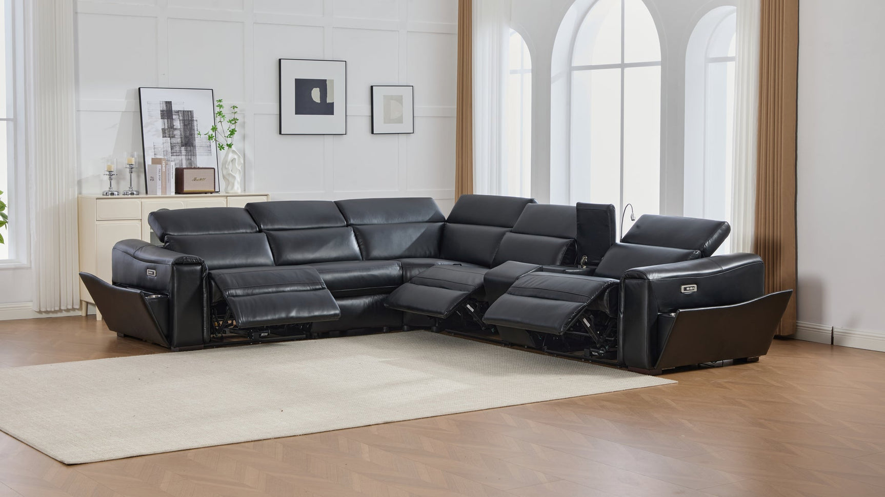 Reading lamp integrated into Divani sectional