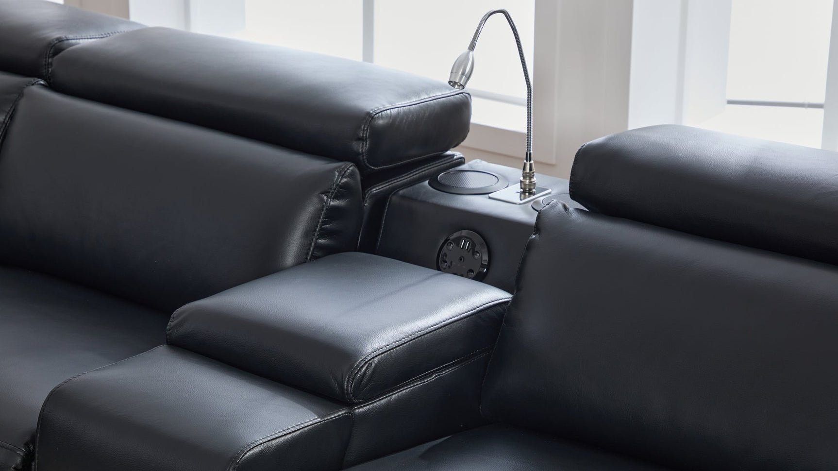 Divani Black power reclining sectional sofa
