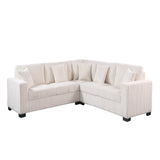 side view of Comfy II Cream 2-Piece Sectional Sofa