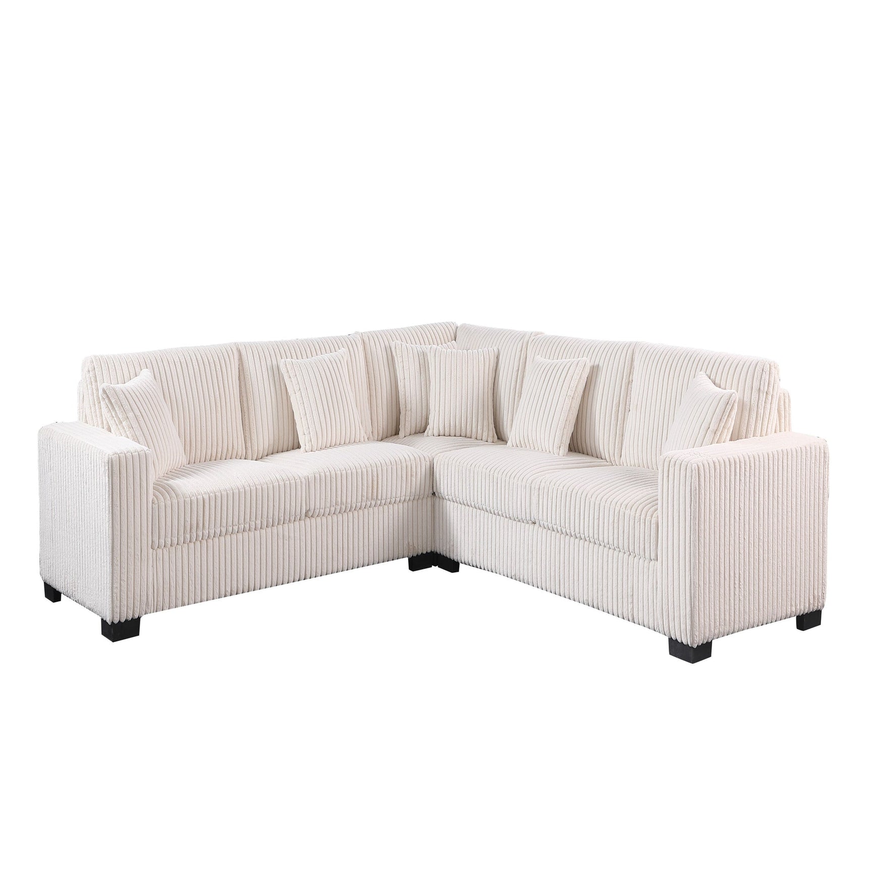 side view of Comfy II Cream 2-Piece Sectional Sofa