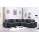 Comfy II Grey 2-Piece Sectional Sofa main front view