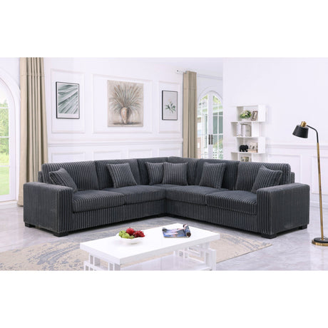 Comfy II Grey 2-Piece Sectional Sofa main front view