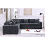 Side angle of Comfy II Grey 2-Piece Sectional Sofa