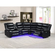 Sonic Black Power Reclining Sectional sofa front angle