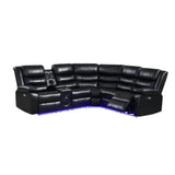 Sonic Black Power Reclining Sectional side view