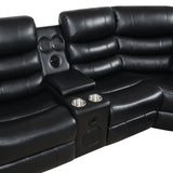 Sonic Black Power Reclining Sectional showing reclining seat