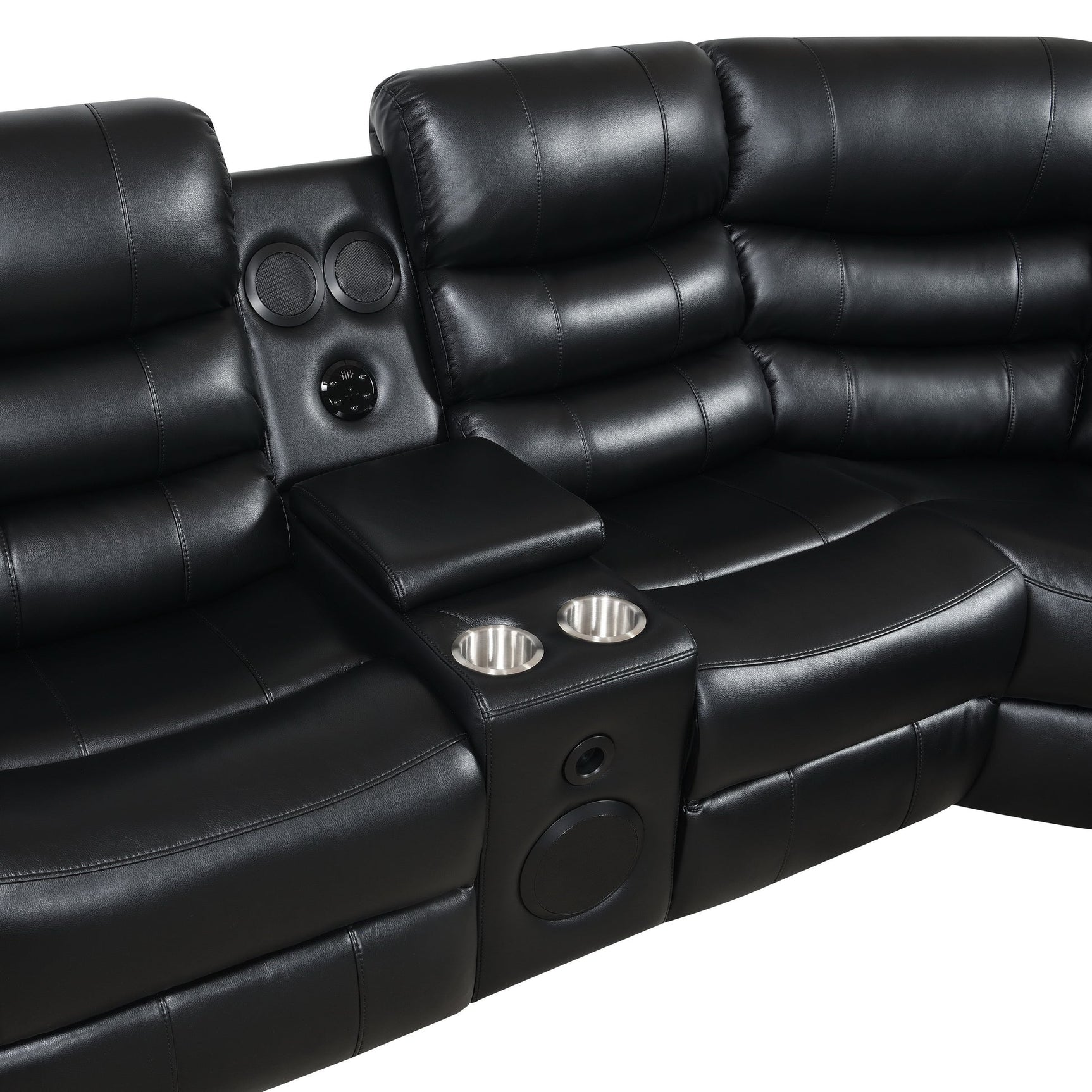 Sonic Black Power Reclining Sectional showing reclining seat