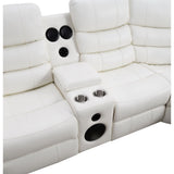 Back view of Sonic white power reclining sectional sofa