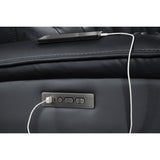 Detail of power recliner controls on Starlight sectional