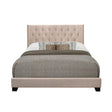Barzini Beige Tufted Fabric Queen Upholstered Bed front view