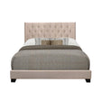 Barzini Beige Tufted Fabric Upholstered King Bed front view